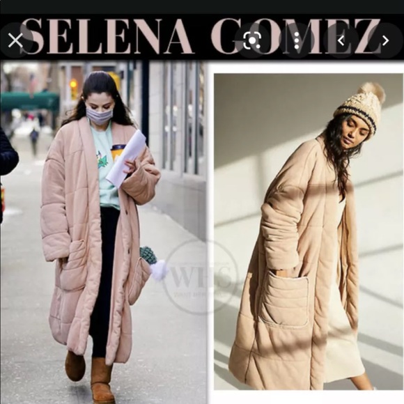 Free People Dolman Duvet Coat Maxi Duster Champagne Slumber Tan Pink - Picture 2 of 8